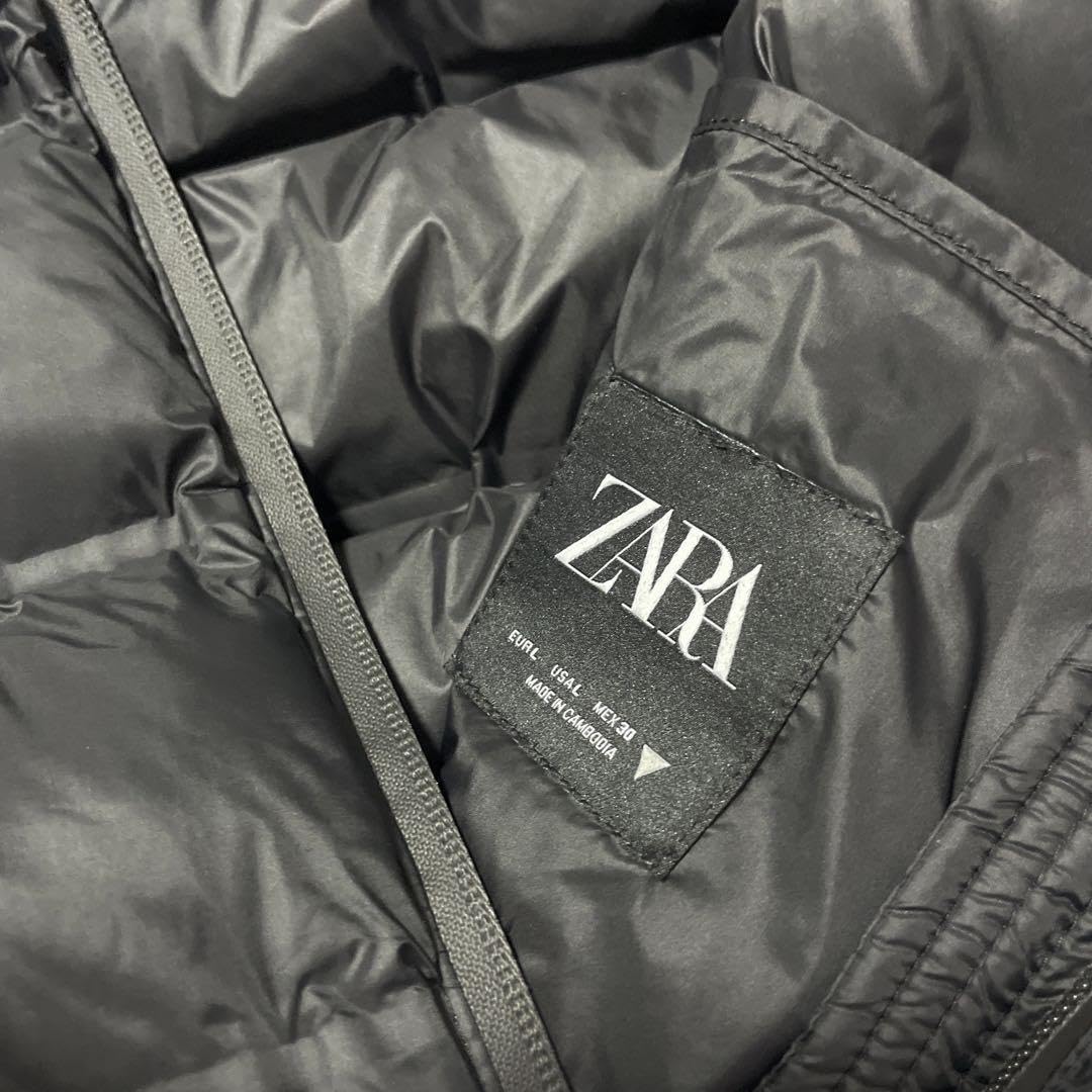 ZARA コントラストフードコート Mサイズ 黒×グレー 新品！タグ付き